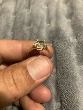 14k clear Cyrstal stone vintage